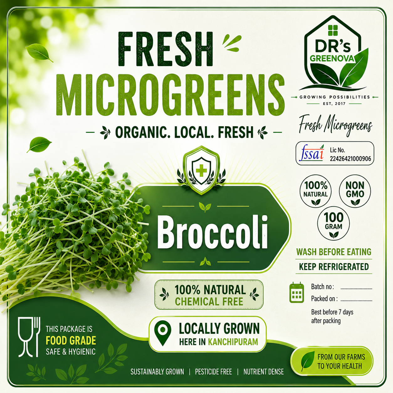 Fresh Broccoli Microgreens