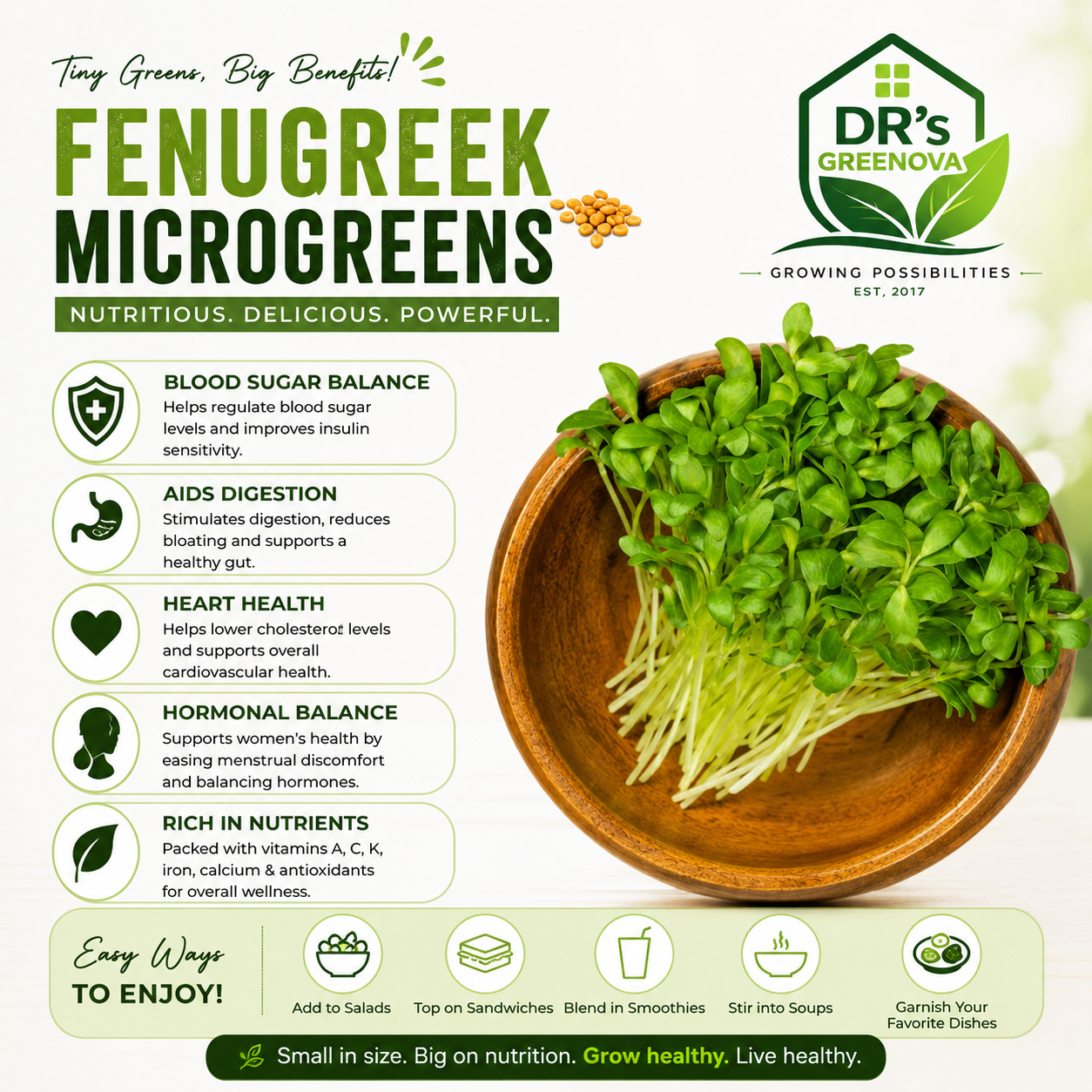 Fresh Fenugreek Microgreens - 100g