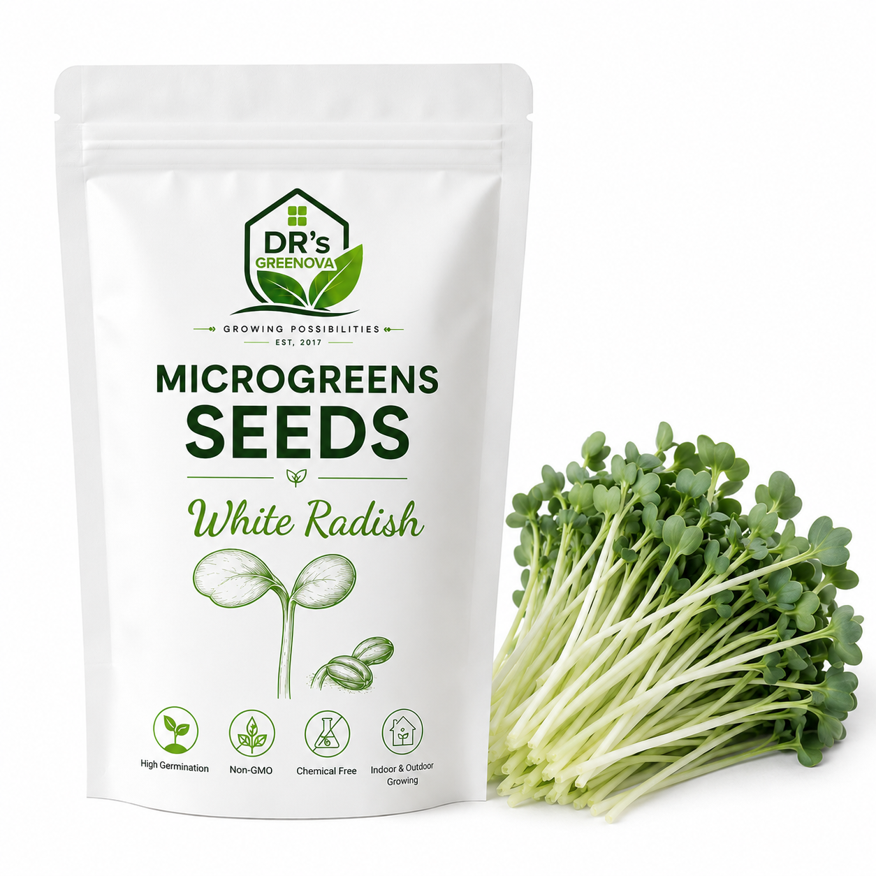 White Radish Microgreens Seeds - 200g