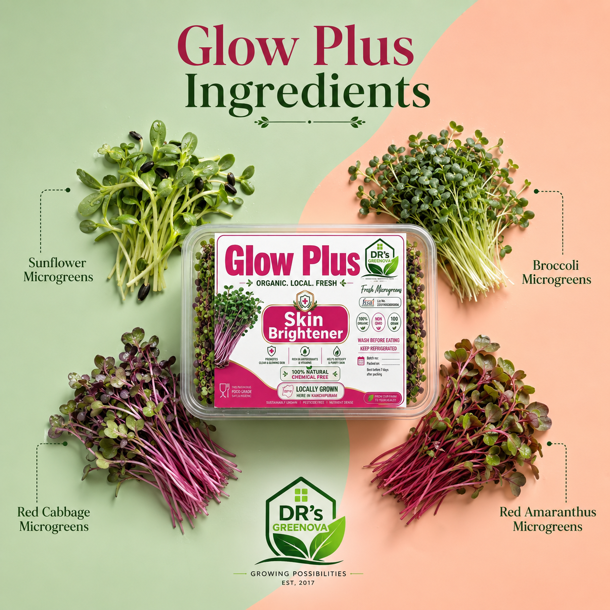 Glow Plus MicroGreens – Skin Brightener Superblend