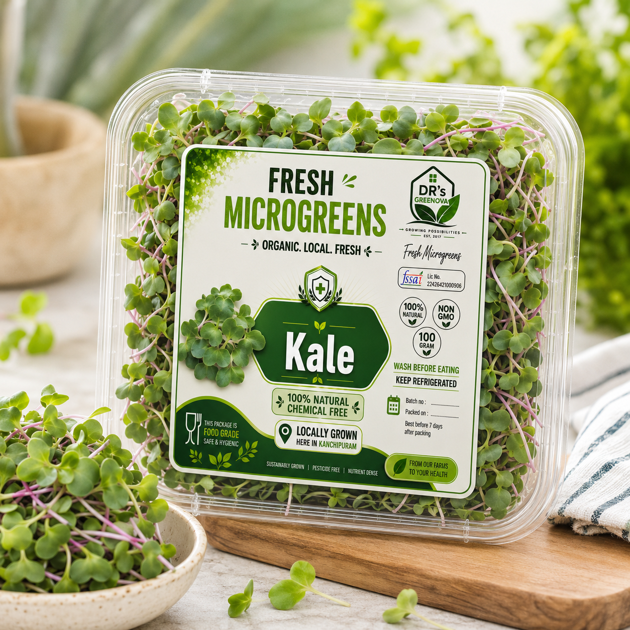 Fresh Kale Microgreens -100 g