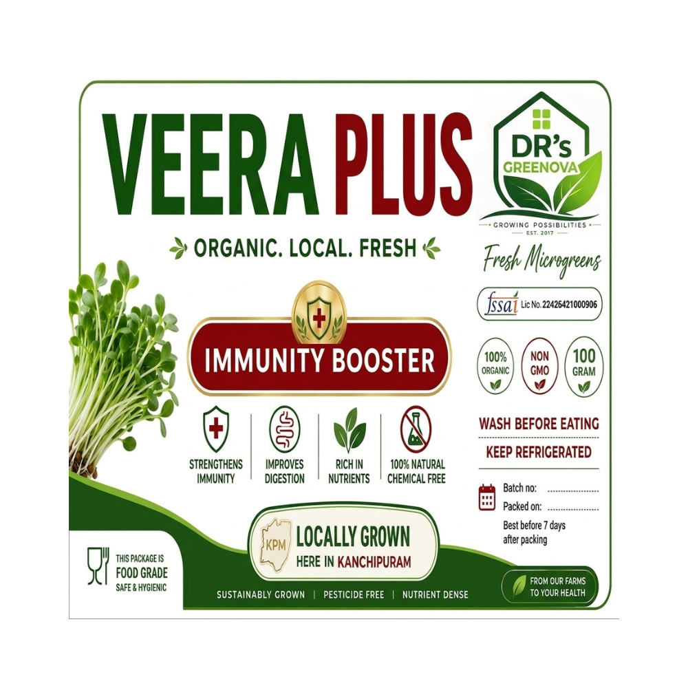 Veera Plus - Immunity Boosting Microgreens | Rich in Essential Nutrients | Organic, Natural & Preservative-Free